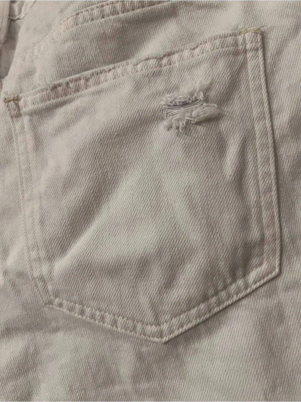 Anthropologie White Distressed Denim Shorts - Picture 5 of 7